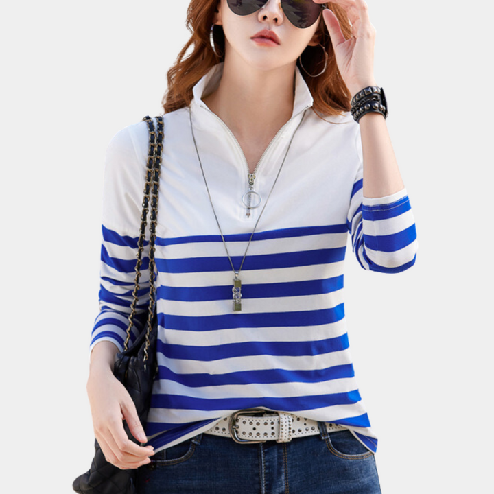 Fabiana - Stylish Striped Women's Casual Tee