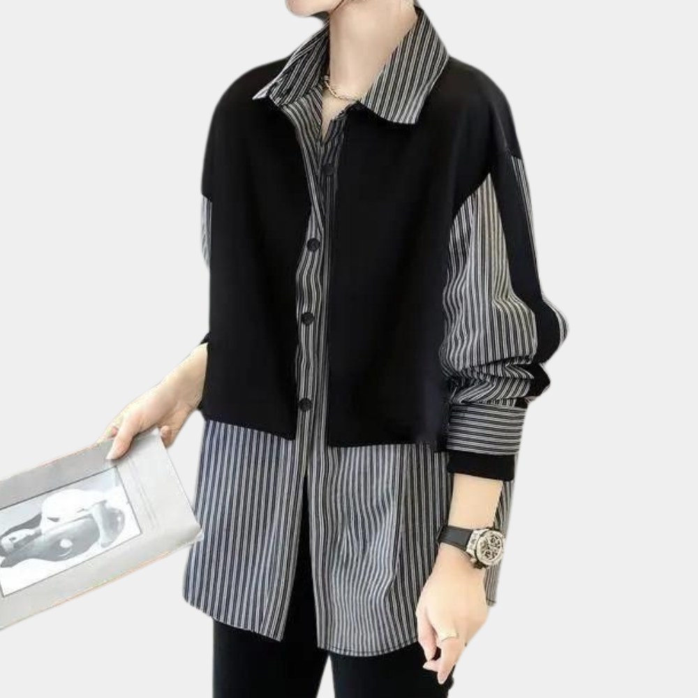 Eilidh - Chic Long Arm Striped Shirt for Women