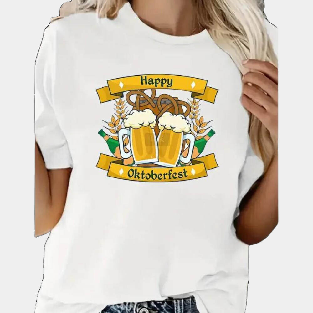 Marilena - Playful Oktoberfest Graphic Tee for Ladies