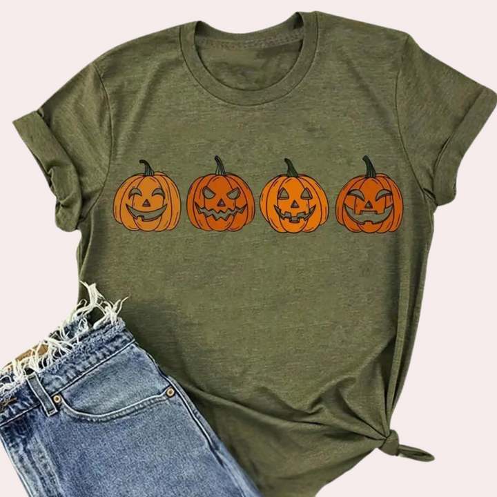 Maco - Stylish Halloween Pumpkin T-Shirt for Women