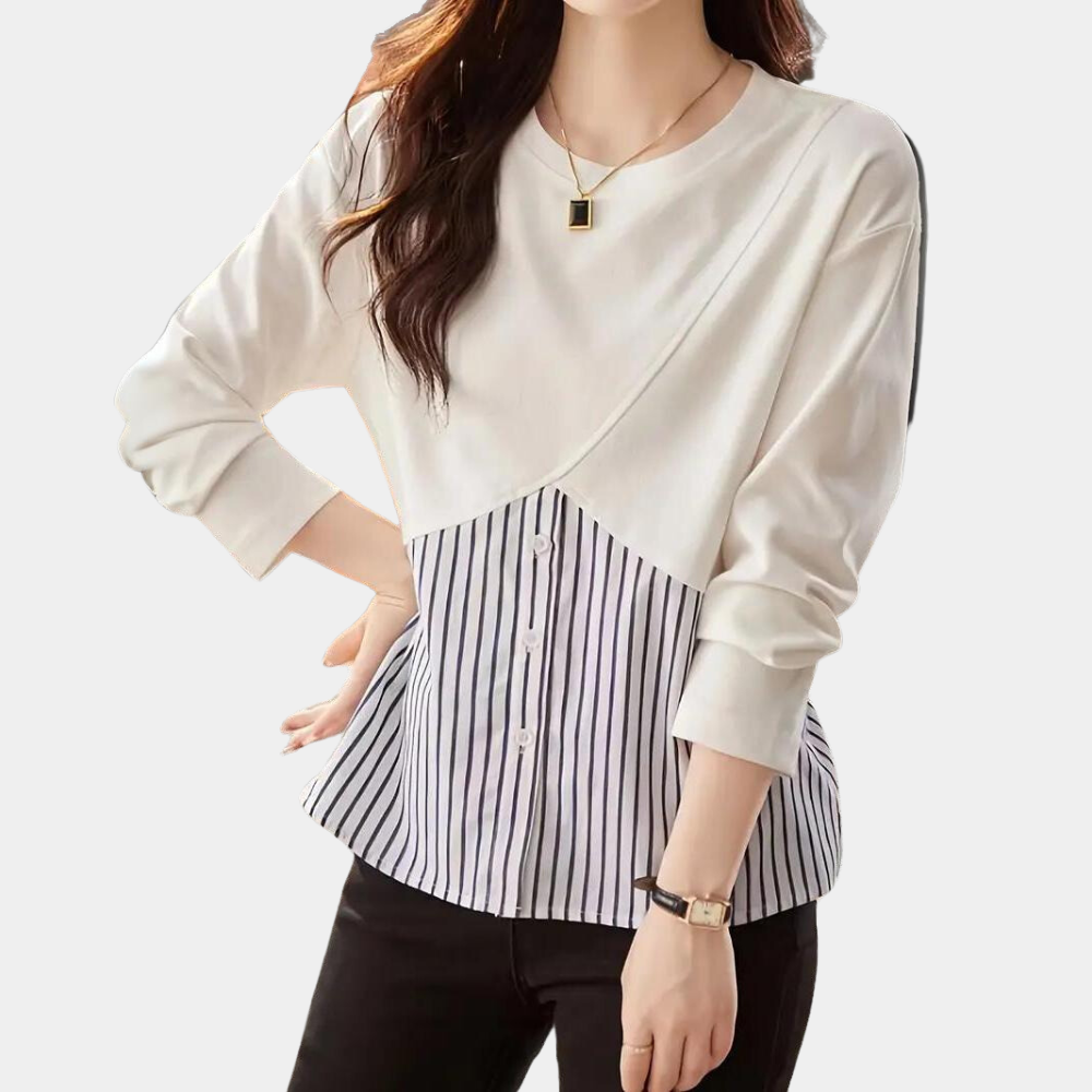 Rozsika - Elegant Women's Long-Sleeved Blouse