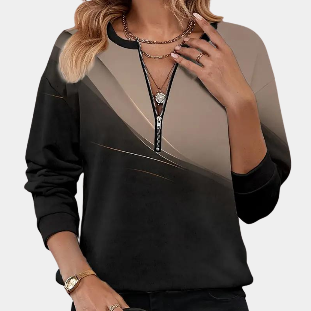 Galina - Stylish Women's Blouse with Zipper for a Fashionable Look