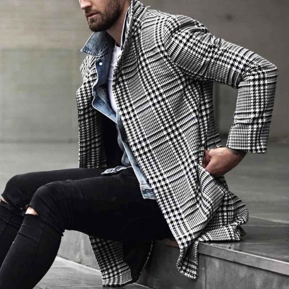 Stylish Checkered Men's Coat - CHRISTOPHER