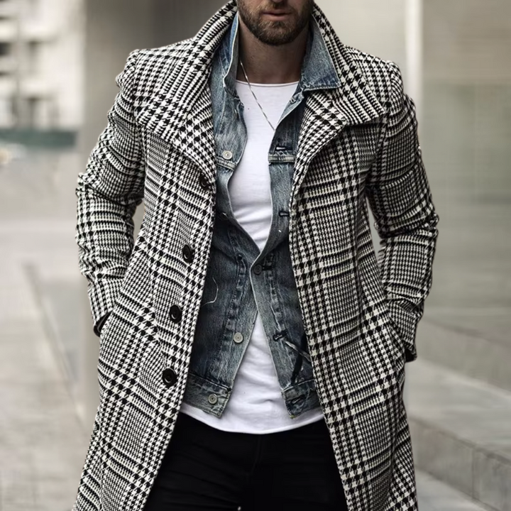 Stylish Checkered Men's Coat - CHRISTOPHER