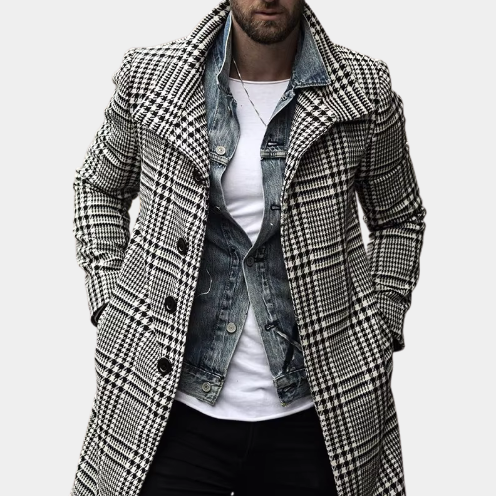 Stylish Checkered Men's Coat - CHRISTOPHER