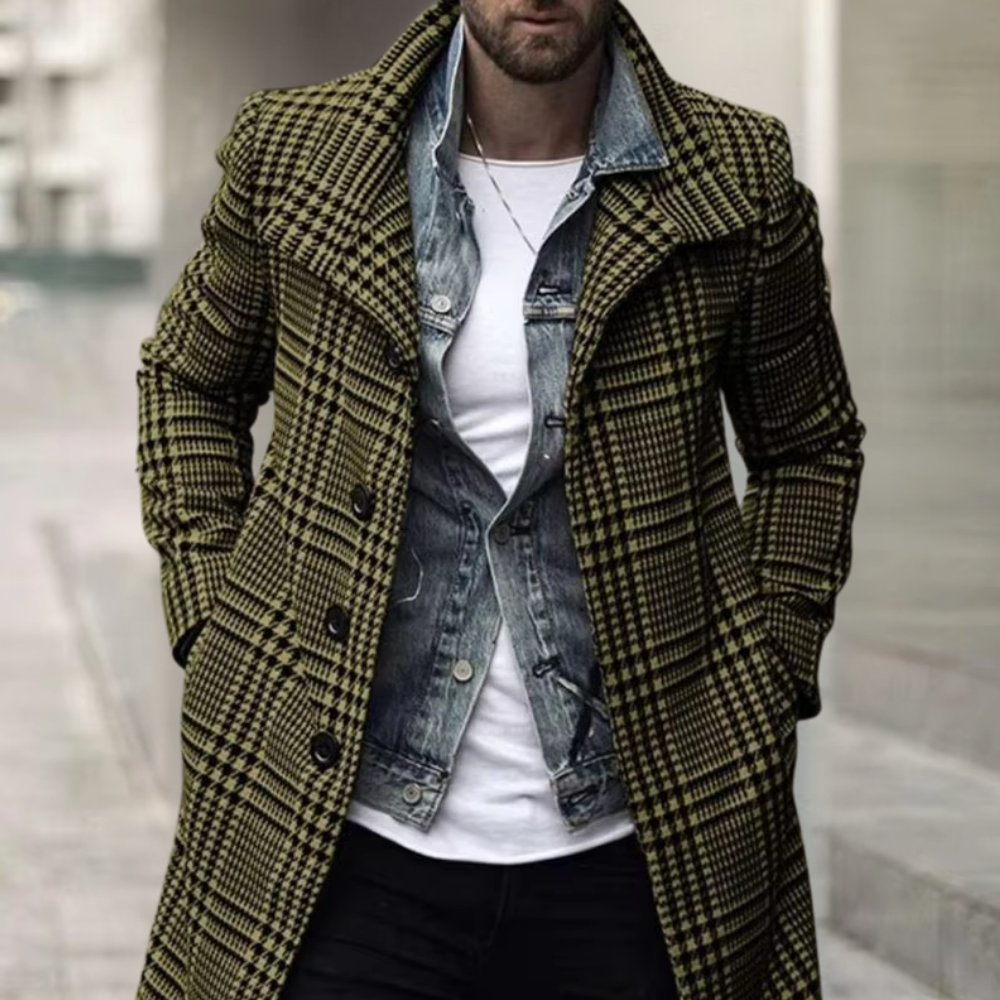 Stylish Checkered Men's Coat - CHRISTOPHER