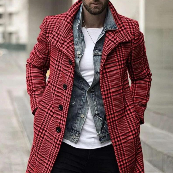 Stylish Checkered Men's Coat - CHRISTOPHER
