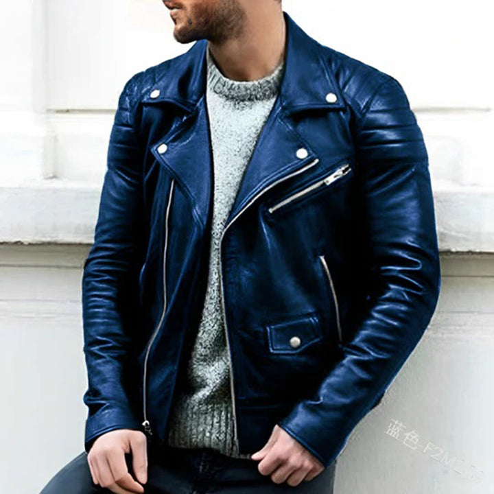Stylish leather biker jacket for men from CRUZ