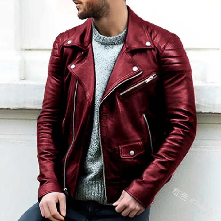 Stylish leather biker jacket for men from CRUZ