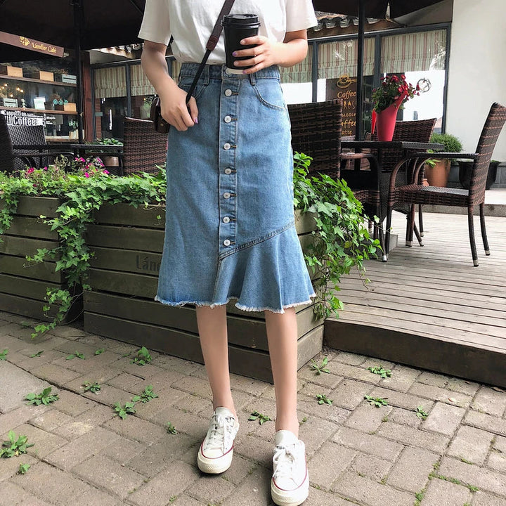 Helena - Denim mid-skirt