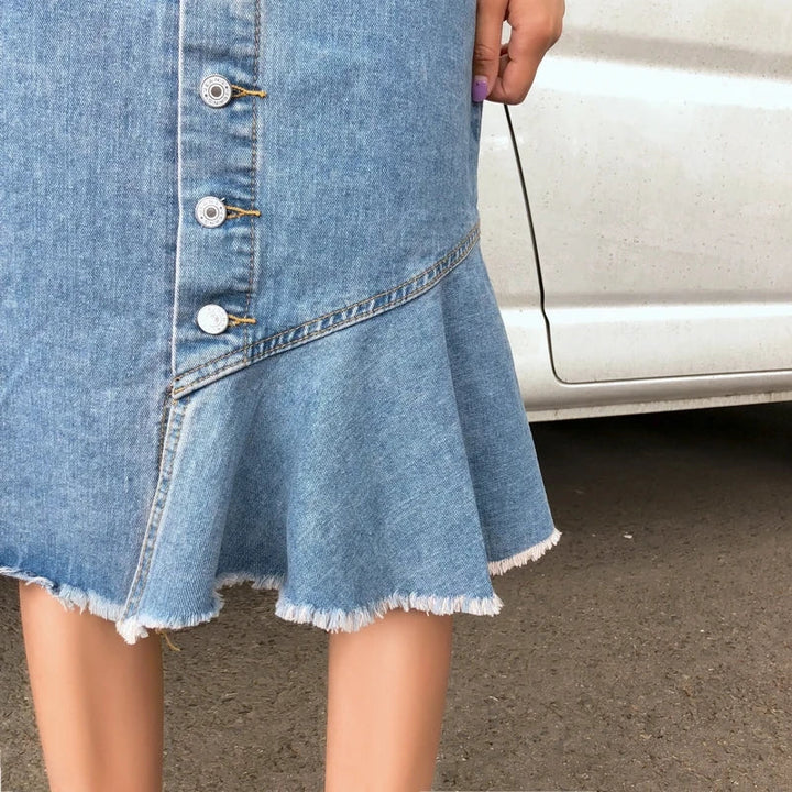 Helena - Denim mid-skirt