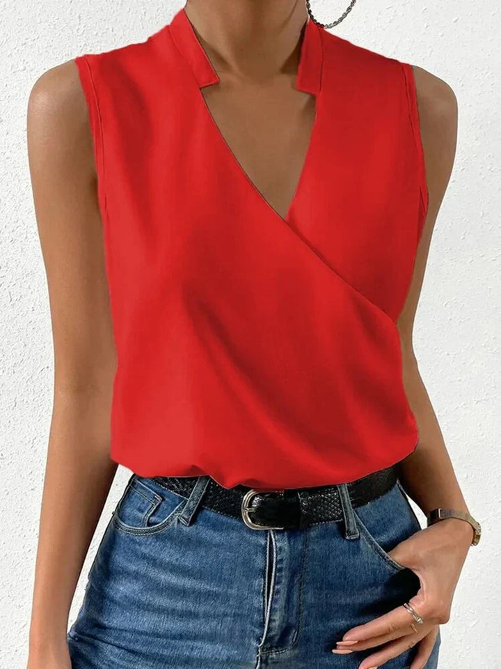 Nora - Elegant Sleeveless Women's V-neck Top for a Summer Look