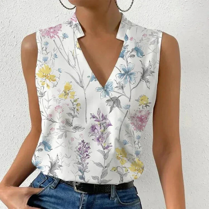 Nora - Elegant Sleeveless Women's V-neck Top for a Summer Look