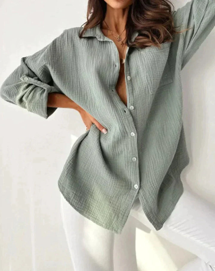 Emma - Stylish women's long-sleeved summer blouse