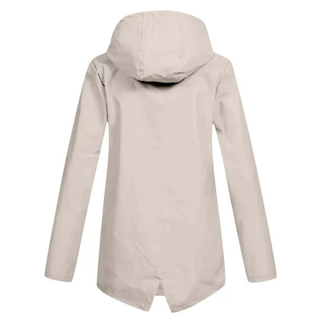 Francine - Elegant Long Hooded Raincoat for Women