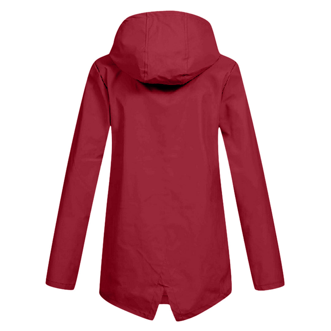 Francine - Elegant Long Hooded Raincoat for Women