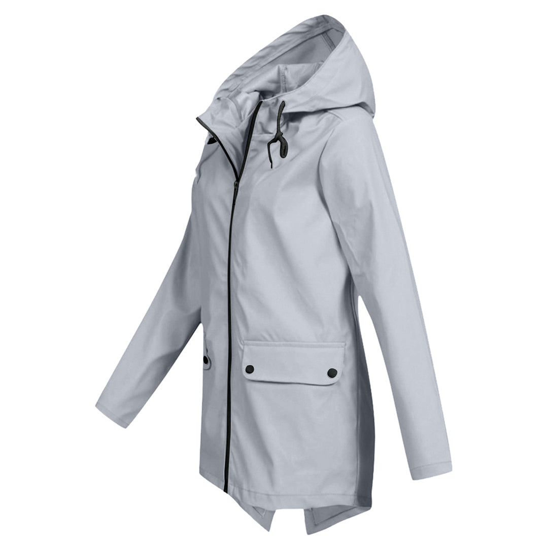 Francine - Elegant Long Hooded Raincoat for Women