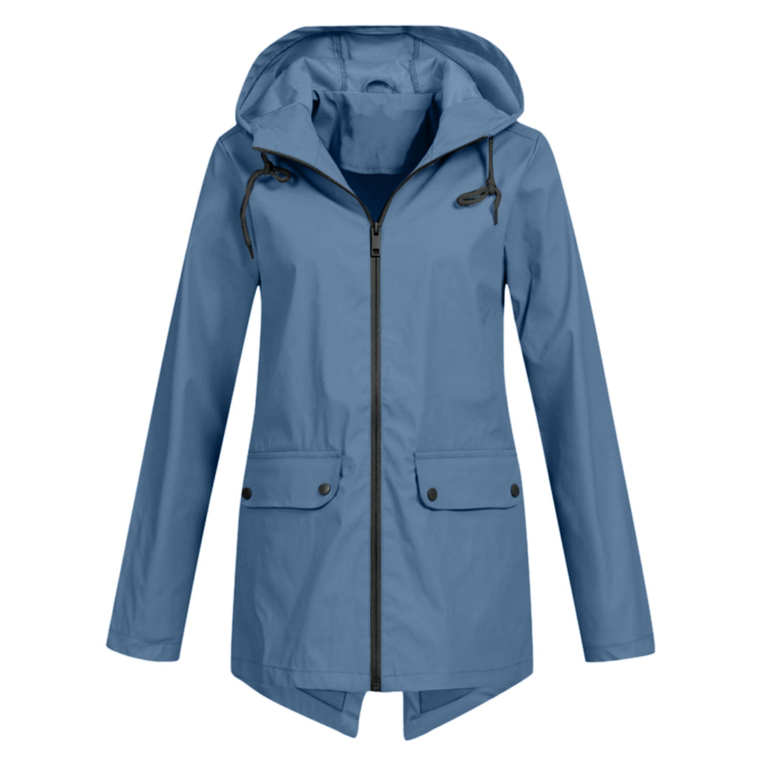 Francine - Elegant Long Hooded Raincoat for Women