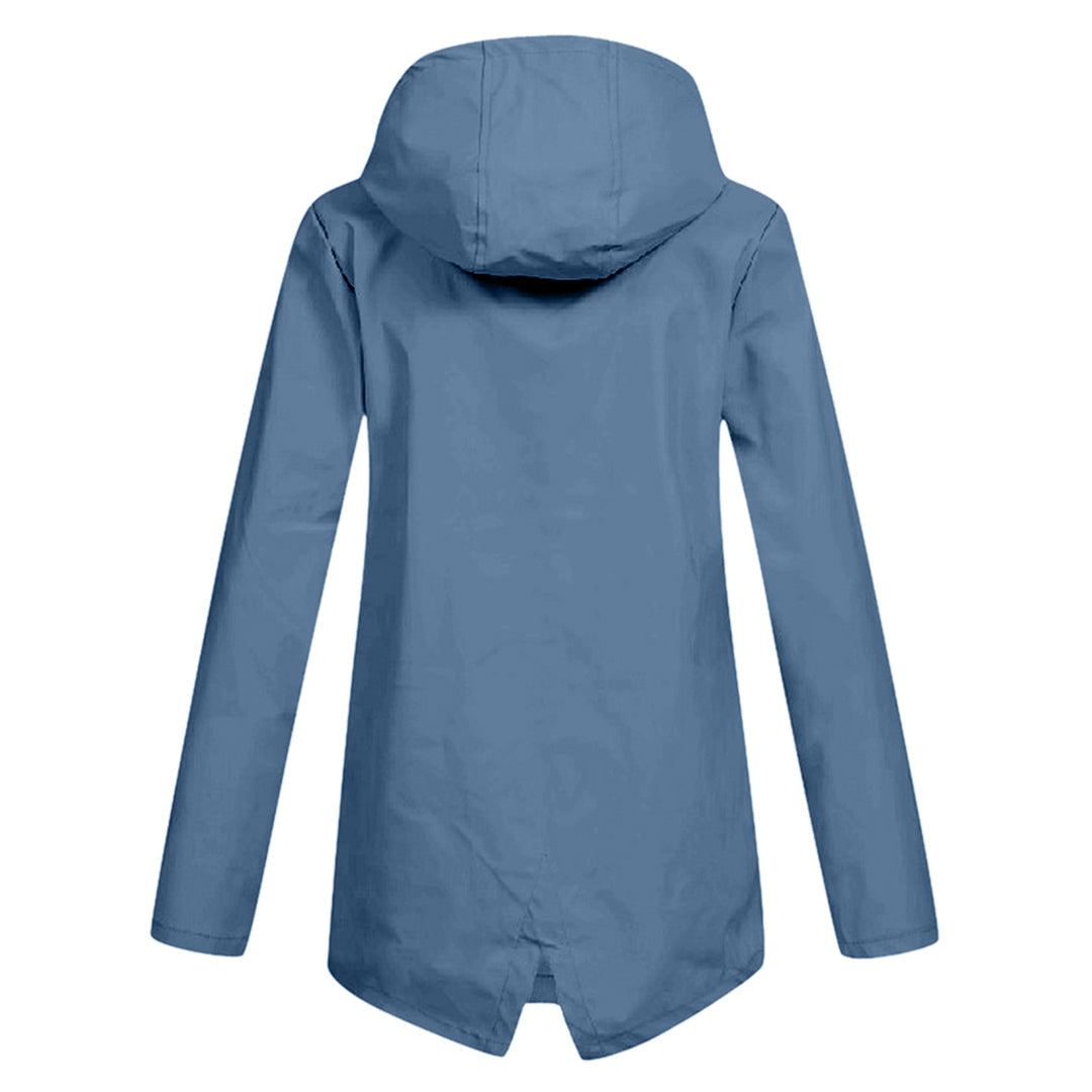 Francine - Elegant Long Hooded Raincoat for Women