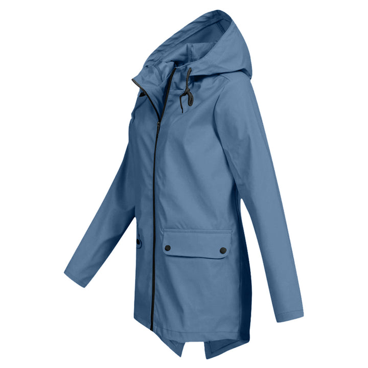 Francine - Elegant Long Hooded Raincoat for Women