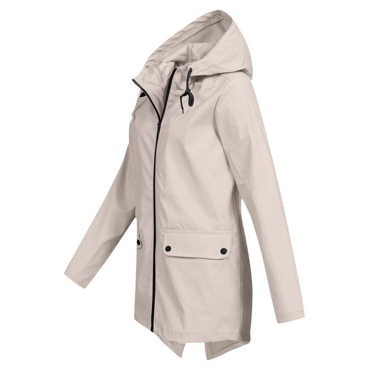Francine - Elegant Long Hooded Raincoat for Women