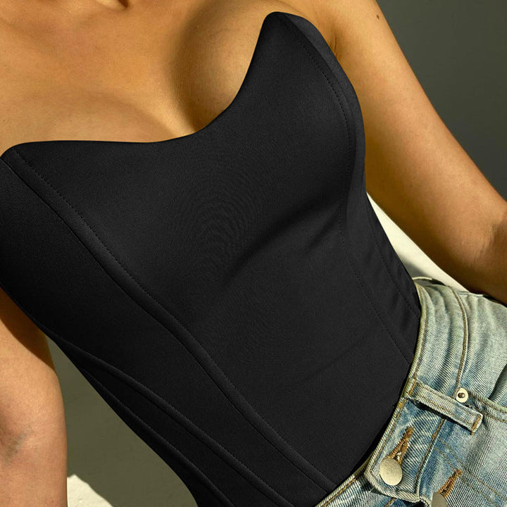 Stylish Sleeveless Crop Top in Narrow Cut Design for Women - Cherry Colour