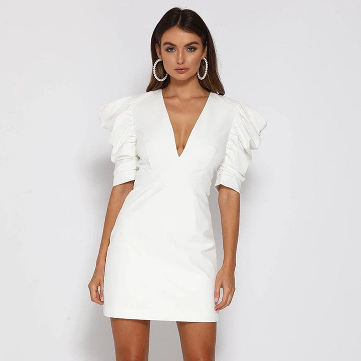 Grainne - Cute Mini Dress with Stylish Puffed Sleeves