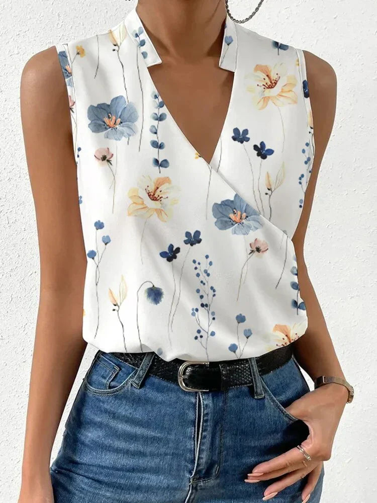 Nora - Elegant Sleeveless Women's V-neck Top for a Summer Look