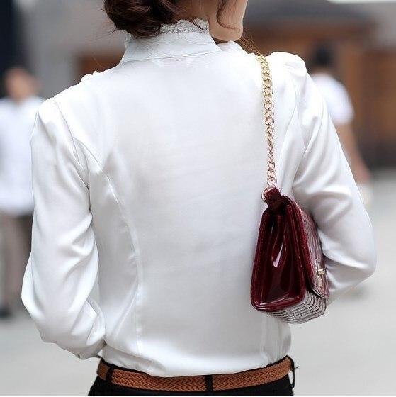 Julie - Stylish Spring White Blouse with Elegant Ruffle Collar and Long Sleeves for Women