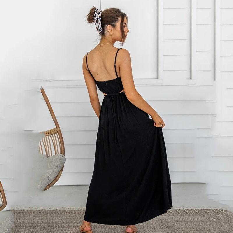 Lisana - Elegant Cut-out Maxi Dress