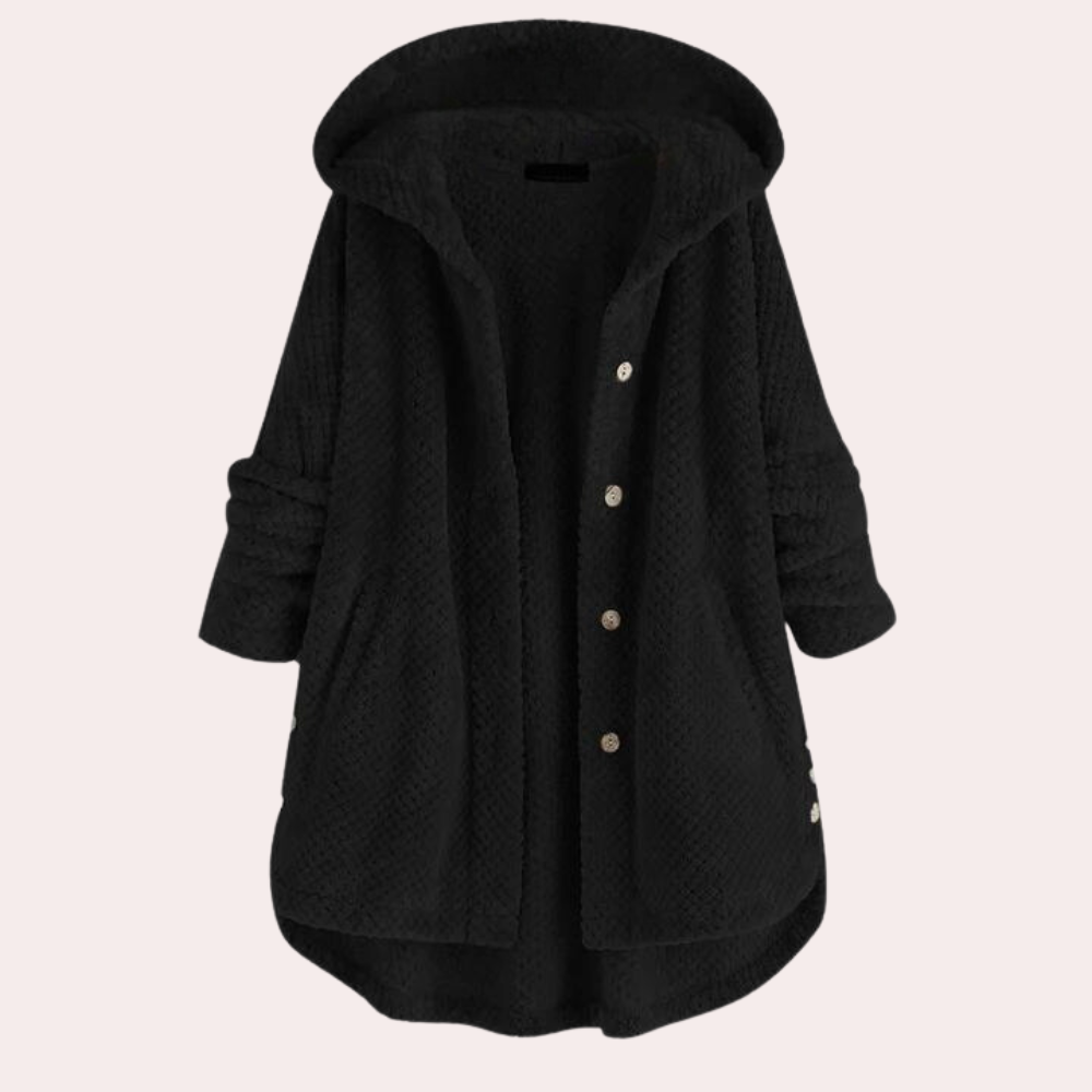 Vera - Elegant women's coat with trendy hoodie