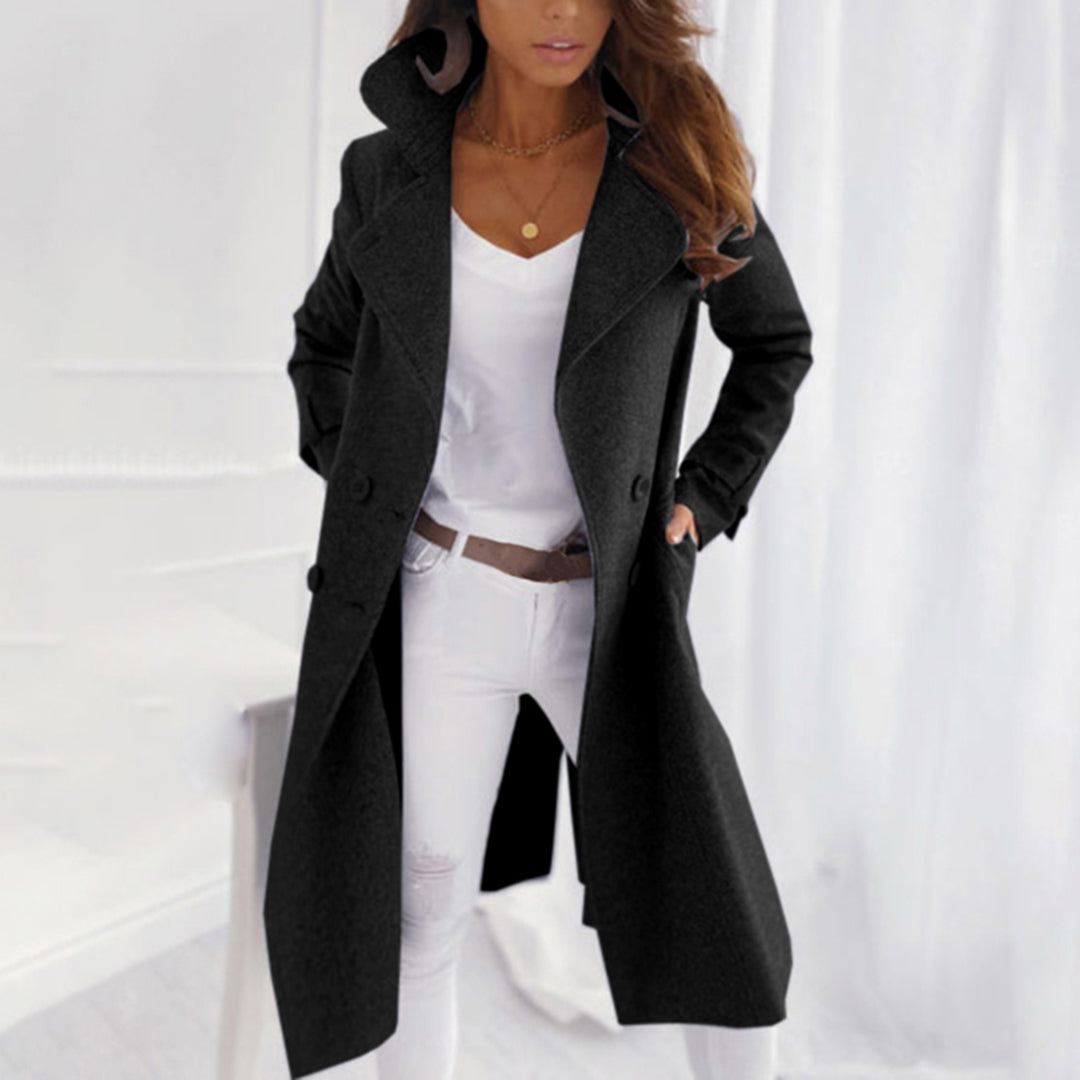 Stylish Long Neat Jacket with Buttons for Women - Lucy