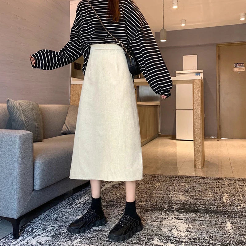 Oda - Corduroy Long Skirts