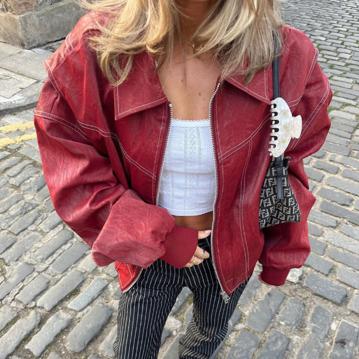 Ruby™️ - Oversized Leather Jacket