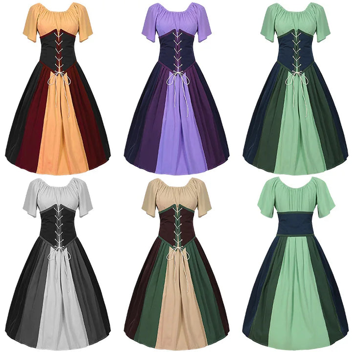 Noorka - Elegant Gothic Halloween Oktoberfest Kleid