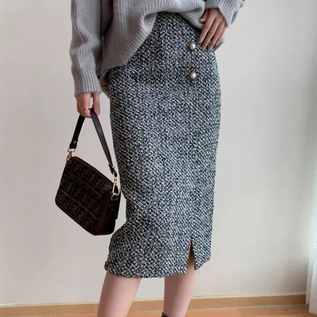 Hanna - Midi Tweed Skirt