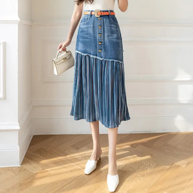 Xenna - Midi Denim Skirt