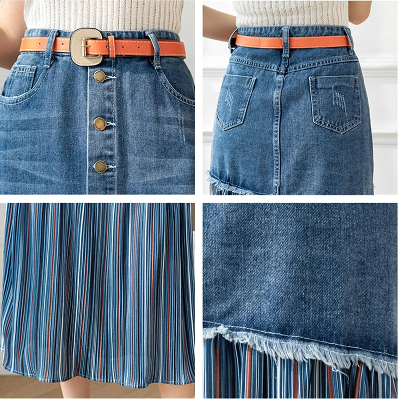 Xenna - Midi Denim Skirt