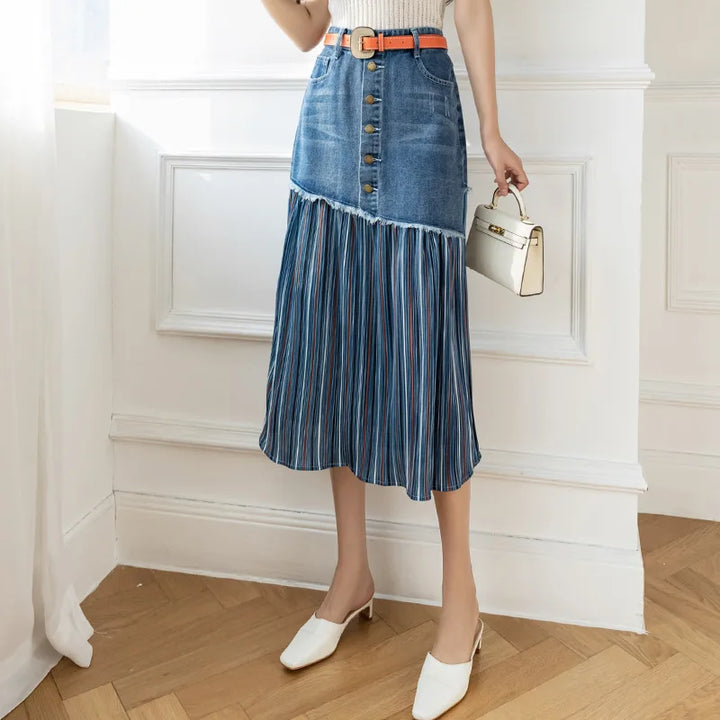 Xenna - Midi Denim Skirt