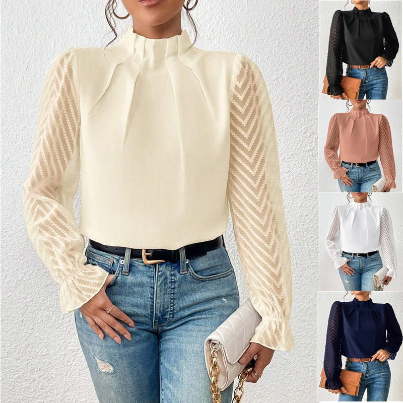 Ashley - Elegant women's long-sleeved blouse