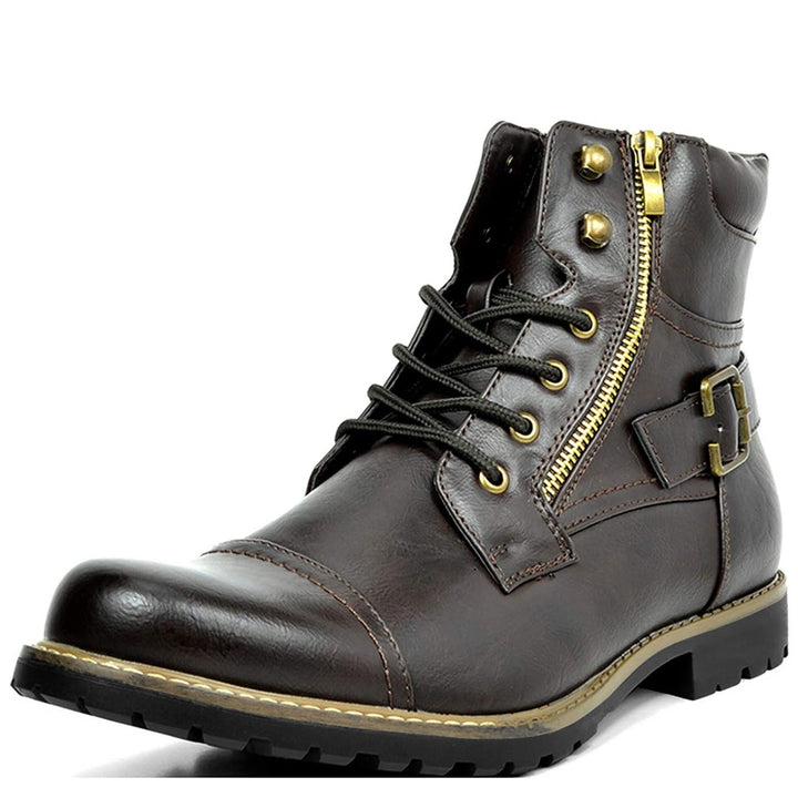 Stylish Genuine Leather Motorcycle Boots - Rhion