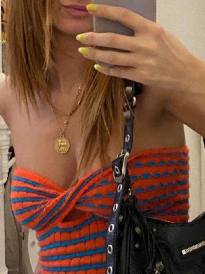 Fenna - Fashionable Cropped Bandeau Top with Trendy Twist for Women