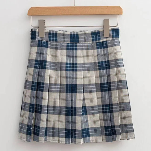 Frida - Pleated checked mini skirt