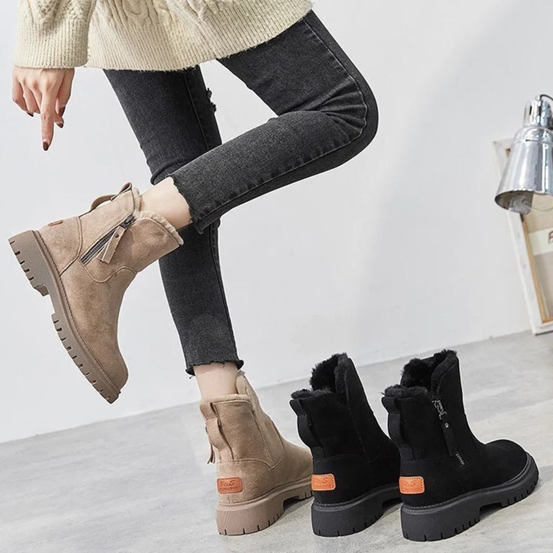 Elegant Grace | Luxury White Snow Boots