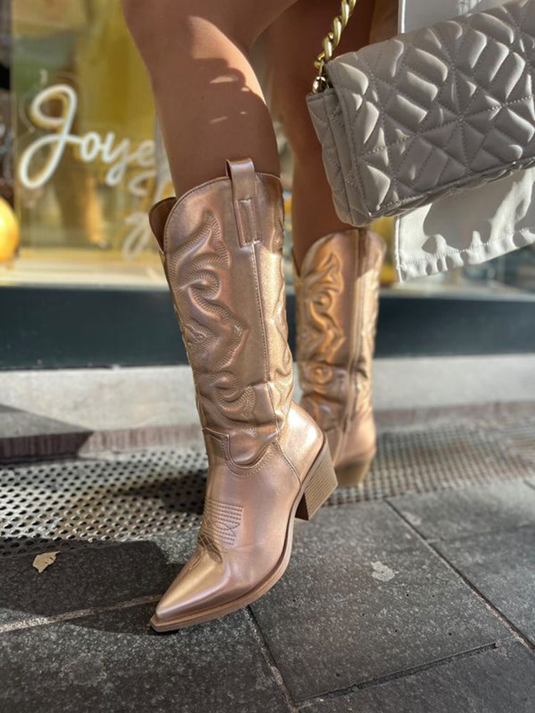 Gracie - Chic metallic cowboy boots for an irresistible look!