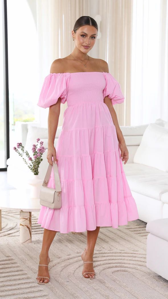 Trish - Elegant Off-Shoulder Midi Dress