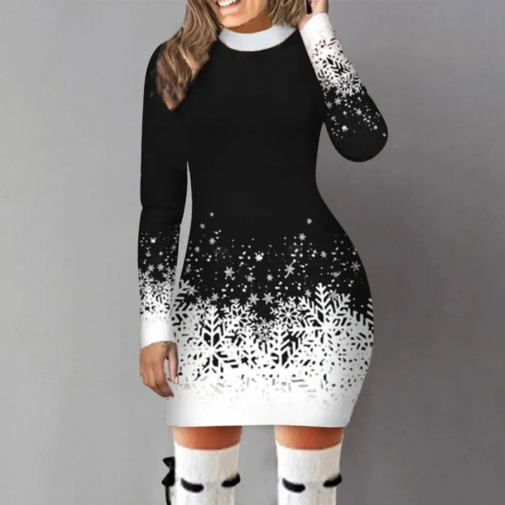 Koba - Cozy Snowflake Sweater Dress