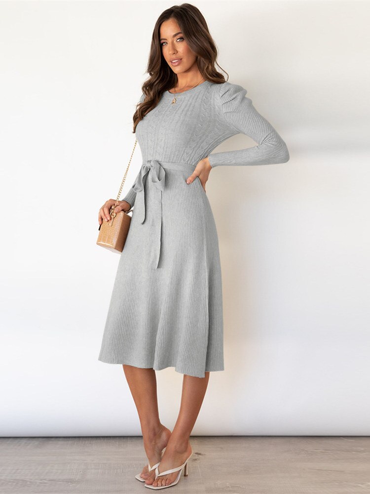 Pasbie - Elegant Knitted Midi Dress for a Chic Appearance