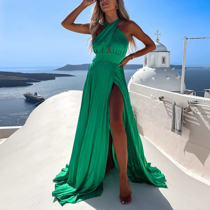 Muerta - Elegant Halter Maxi Dress for a Glamorous Look