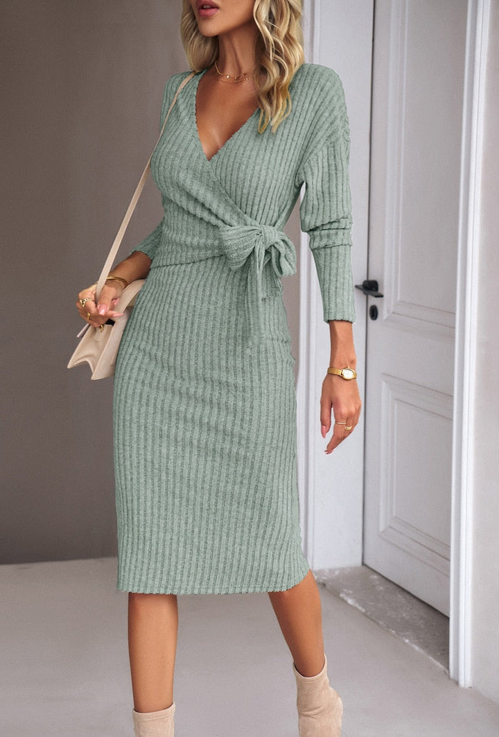 Lennon - Elegant Wrap Midi Dress